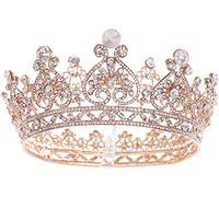 Gold Queen Crown, Rhinestone Crystal Wedding Crowns Tiaras, Queen King Tiara Crown Pageant Headpieces, Crystal Bridal Crown for Wedding, Birthday The shape is exquisite and the costume is perfectly ma