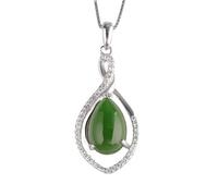 Gold Real Natural Jade Teardrop Pendant, Ethnic Style Hollow Inlay Design, Elegant Jade Gift for Her Happiness