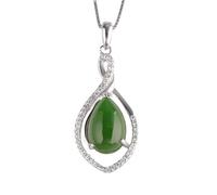 Gold Real Natural Jade Teardrop Pendant, Ethnic Style Hollow Inlay Design, Elegant Jade Gift for Her Happiness