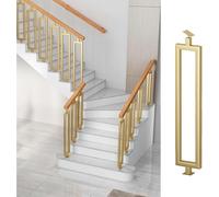 Gold Rectangle Hollow Iron Stair Balusters - Adjustable Interior Stair Spindles for Staircase Railing System - Durable Metal Balusters for Elegant Home Design 80cm(31 1/2")