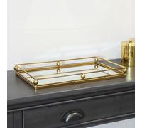 Gold Rectangle Mirrored Tray