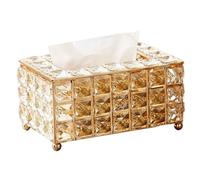 Gold Rectangle Modern Tissue Box Cover - Elegant Decorative Acrylic Napkin Holder for Living Room Desk Table