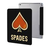 Gold Red And Spades Printed Tablet Case Compatible with iPad Series Hard Translucent Back Protective Cover