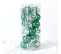 Gold Red Blue Glitter Balls 6cm 24pc Xmas Tree Decorations(green) | Vibrant multi-color mix, lightweight design, easy to hang, suitable for indoor outdoor trees, for hotel restaurant display