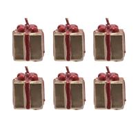 Gold & Red Gift Box Tealights Set of 6