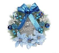 Gold Red Silver Christmas Wreath 30cm Diameter(blue) | Artificial design, realistic look, safe, vibrant colours, long-lasting durability