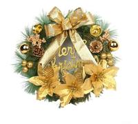 Gold Red Silver Christmas Wreath 30cm Diameter(gold) | Artificial design, realistic look, safe, vibrant colours, long-lasting durability