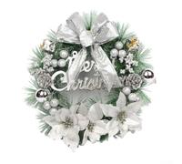 Gold Red Silver Christmas Wreath 30cm Diameter(silver) | Artificial design, realistic look, safe, vibrant colours, long-lasting durability