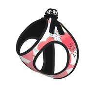 Gold Reds Heart Print Reflective No Choke Pet Vest Harness,Adjustable Soft Padded Dog Harness With Easy Control Handle