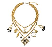 Gold Remember Me Layered Necklace Caramel Vintage Jewellery Gold One Size