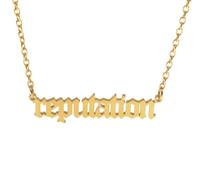 Gold Reputation Word Album Singer Albums Art Hoe Harajuku Gift Bundle Charm Chain Costume Y2K Aesthetic Girls Womens Ladies Fashion Costume Choker Outfits Accessories Gifts Jewellery Necklace