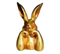 Gold Resin Bunny Table Decor, Spring Bunny Easter Decoration, Large Rabbit Figurine for Spring Living Room Shelf Mantel Decorations & Sculpture Collectible Gift (Small)