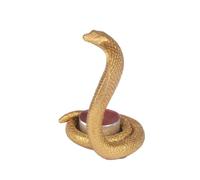 Gold Resin Cobra Tealight Candle Holder Snake Shaped T-Light Ornament Tabletop Shelf Sitter Home Decorative Gift