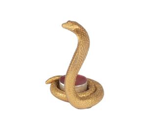 Gold Resin Cobra Tealight Candle Holder Snake Shaped T-Light Ornament Tabletop Shelf Sitter Home Decorative Gift