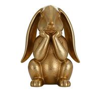 Gold Resin Easter Bunny | Thinking Easter Bunny Figurines - Spring Golden Rabbit Desk Ornament | for Home Indoor Shelf Mantel Dining Table Entryway Living Room Farmhouse Office Party