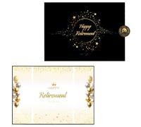 Gold Retirement Gift Elegant Keepsake Guest Book Alternative for Men Women, Farewell Party Decoration with Message Area, Timeless Signature Board