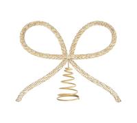 Gold Rhinestone Bow Tree Topper, With Elegant Style, 25x20x6cm, Holiday Tree Top Decoration, Christmas Trees Top Bow, Easy To Place And Display, For Home, Church, Parties, Living Room, Mantel