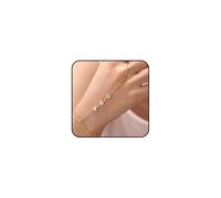 Gold Rhinestone Hand Chain Bracelet for Women CZ Hand Chain Finger Ring Slave Bracelet Adjustable Ring Hand Bracelet Festival Jewelry Accessories, L, Alloy, no gemstone