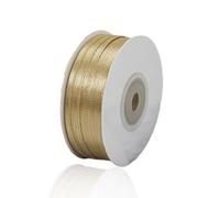 Gold Ribbon 3mm, 91M Double Faced Satin Ribbons for Gift Wrapping, DIY Crafts, Sewing Projects, Floral Bouquet, Hair Bows, Birthday, Baby Shower and Wedding Cake Decoration