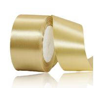 Gold Ribbon 50mm, Gold Satin Fabric Ribbon 23 Meters for Crafting, Gift Wrapping, Flower Bouquets, Balloons, DIY Bows, Wedding Party, Birthday Cakes and Christmas Decorations