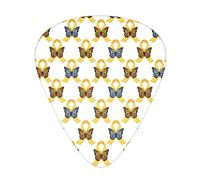 Gold Ribbons Butterflies Cancer Awareness 12-Pack Guitar Picks, Includes Thin, Medium & Heavy Gauges 3 Sizes for Guitar Electric Acoustic Picks