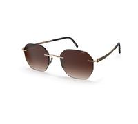 Gold Rimless Sunglasses Brown Gradient, unisex, Silhouette, Sunglasses, Yellow, ONE SIZE, Accessories ONE SIZE