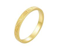 Gold Rings for Women 14K Real Gold, Engagement Ring 585 Yellow Gold Round for Proposal Jewelry Size N 1/2