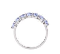 Gold Rings for Women 14K Real Gold, Vintage Engagement Rings Whitegold Round with Created Sapphire Band Silver Blue for Proposal Wedding Promise Size Q 1/2