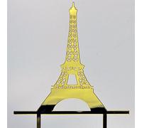 Gold Romantic Paris Eiffel Tower Cake Topper Wedding Engagement Birthday Acrylic