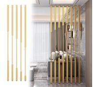 Gold Room Divider Screen Post - DIY Free Standing Pole for Bathroom/Living Room/Entrance Wall Partition - No Drill Panel Bar