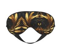 Gold Rose Floral Print Soft Eye Mask/Sleep Eye Mask/Blackout Eye Mask, Suitable for Travel/Office/Yoga/Nap