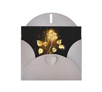 Gold Rose Gray prints Greeting Cards 6x4-inch with Envelope | Perfect for writing greetings and thank-you notes