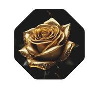 (Gold Rose) Leather Coaster Set Of 6 Premium Octagon Drink Coasters For Home Office Restaurant Bar