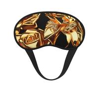 Gold Rose Pattern Print Adults Soft Washable Eye Mask for Light Blocking Nap Face Sleeping Travel Cover