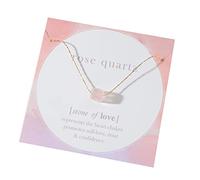 Gold Rose Quartz Powder Crystal Original Stone Stone Pendant Necklace Forever Necklace To My Daughter To My Girlfriends (One Size)