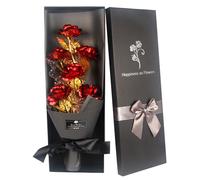 Gold Roses Bouquet, Gold Plated Artificial Rose Golden Foil Rose