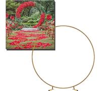 Gold Round Balloon Arch Stand Kit - Strong Metal Garden Arch Frame for Indoor/Outdoor Wedding & Party Decorations Birthday Events - 1M 1.5M 2M 2.4M Options 2.2M Height