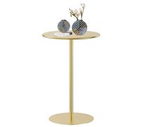 Gold Round Bar Table, 48cm Circular Bistro Pub Table with Metal Base, Fixed Top Cocktail Dining Desk for Kitchen & Living Room, Easy Assembly, Stylish & Modern