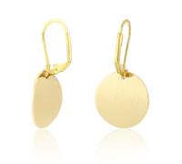 Gold Round Disc Earrings, Lightweight Dangle Circle Earrings for Women