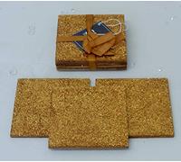 Gold Round or Square Glitter Coasters (Square)