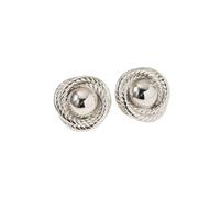 Gold Round Rope Disc Stud Earrings for Women Chunky Vintage Large Spiral Statement Earrings Minimalist Metal Earrings Wedding Jewelry Accessories, L, Zinc, No Gemstone