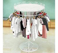 Gold Round Rotating Clothes Rack, 360° Display Hanger for Home & Retail, Durable Coat Stand, Large Capacity Clothing Organizer, Stylish Golden Clothing Rail