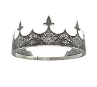 Gold Royal King Crown and Tiara Prince Crowns Full Round Tiaras for Birthday Party Cosplay Halloween Gifts Medieval Headpiece for Men/Women Costume & Cosplay Accessories