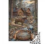 Gold Rush 1000 Pcs Recycled Cardboard DIY Jigsaw Puzzle Prospector Gift Couples Date Night Cognitive Stimulation Group Activity 52x38cm/1000pcs