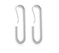 Gold Safety Pin Earrings for Women Silver Paper Clip Earrings Minimalist Long Huggie Hoop Earrings Unique Gold Earrings Dressy Silver Statement Earrings Chunky Thin Hoop Earrings, Stainless Steel, No