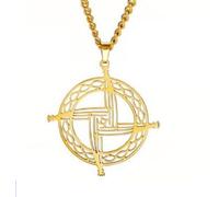 Gold Saint St Brigid Irish Celtic Pagan Cross Pendant Necklace Brigid's F21