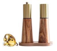 Gold Salt Shaker and Pepper Grinder Set,Stainless Steel Manual Salt Shaker and Pepper Mill,Adjustable Thickness,Suitable For Kitchen,Barbecue,Picnic,2 Packs