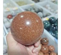 Gold Sand Ball Quartz Crystal Ball Carving Crafts Home Decoration Ornaments (Size : 71-80mm)