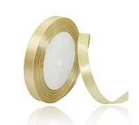 Gold Satin Ribbon 10mm x 23 Meters, Solid Color Fabric Present Ribbon for Crafting, Gift Wrapping, Bows Making, Floral Arrangement, DIY Sewing Projects, Bridal Bouquet and Festival Decoration