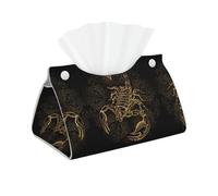 gold scorpion print Home Office Car Tissue Box Cover Decorative Container Tissue Box CoverLeather Napkin Dispenser